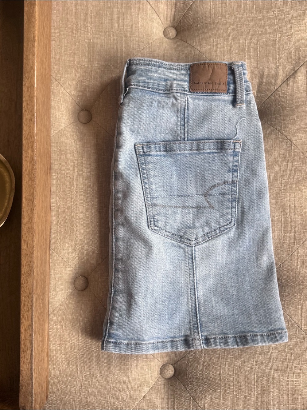 American Eagle Outfitters Light Wash Jean Skirt - Classic Light Blue Denim